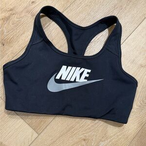 Nike Women's Black and Silver Sports Bra